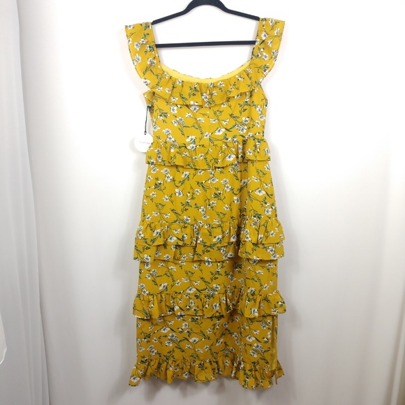 NWT Tularosa Lily Dress Yellow Floral x Revolve - Picture 5 of 8